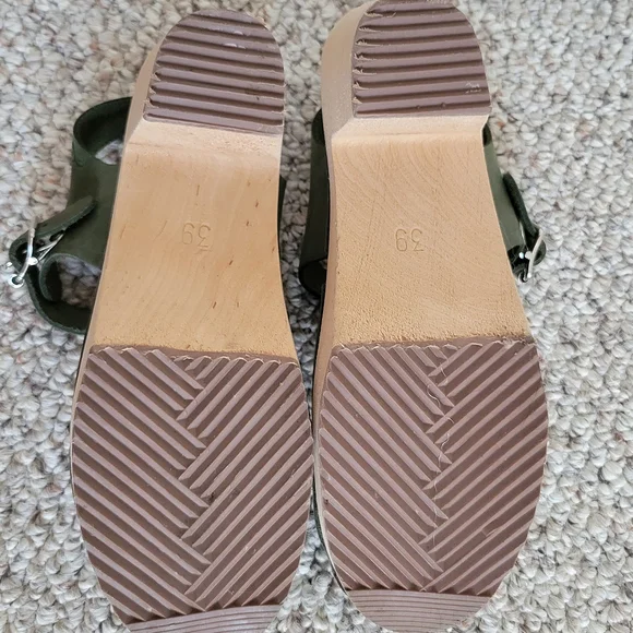 Olive Green Women's Clogs - Picture 3 of 9